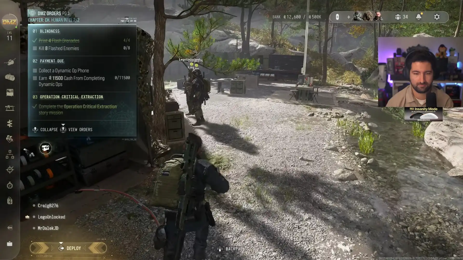 Call of Duty: Modern Warfare 4 weapon camo menu with DMZ category and War Spoils
