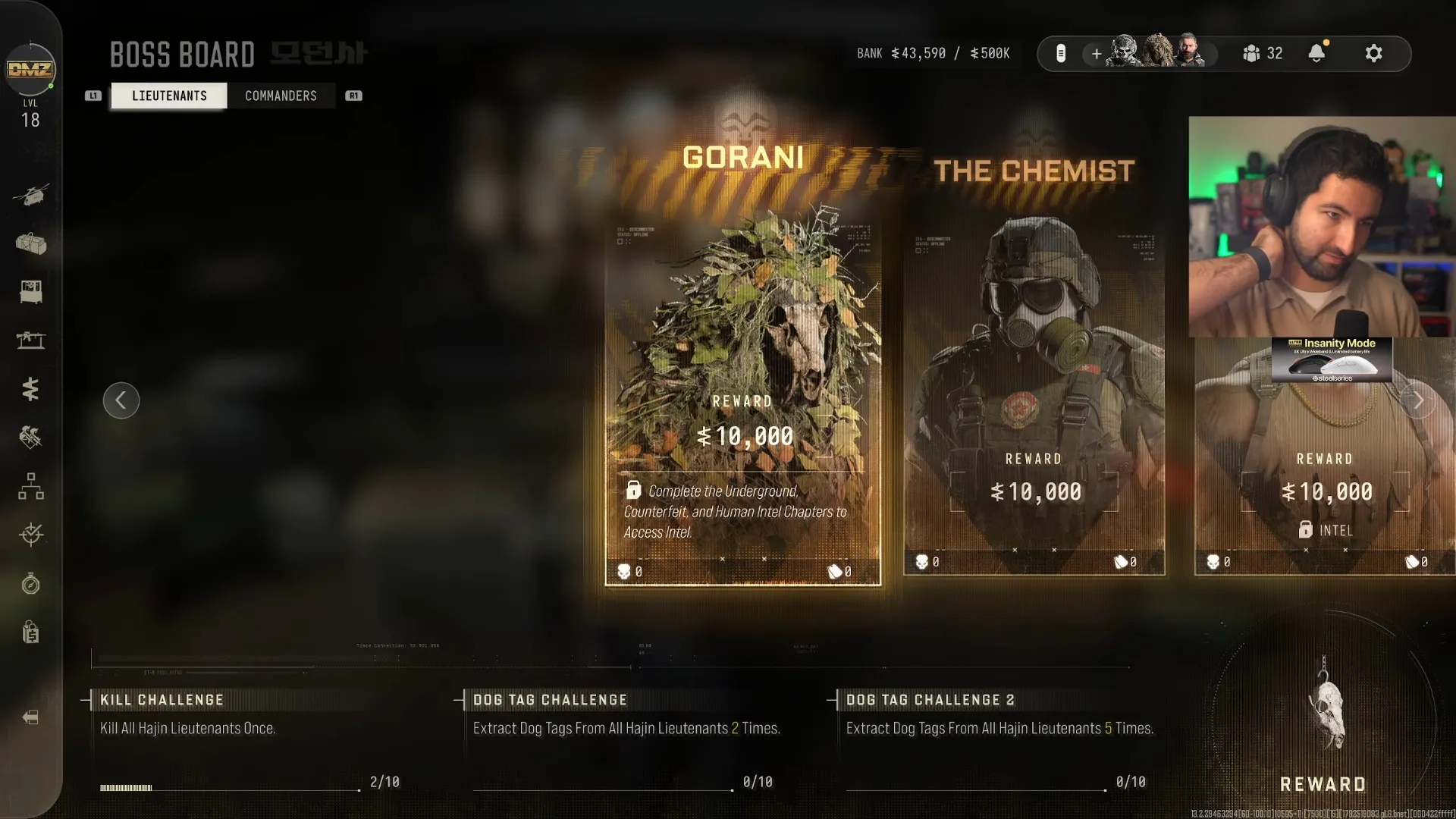 Call of Duty: Modern Warfare 4 Boss Board Lieutenant kill and dog tag extraction challenges