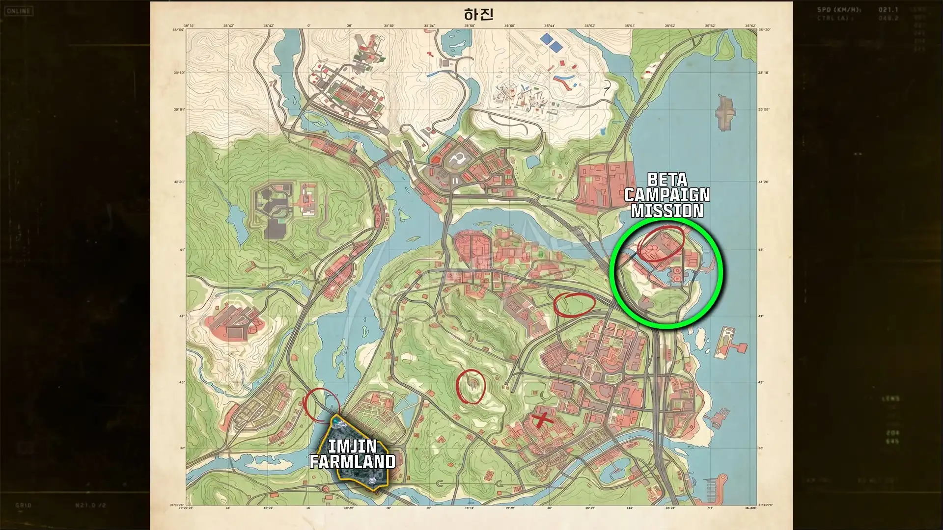 Imjin Farmland on the Hajin map