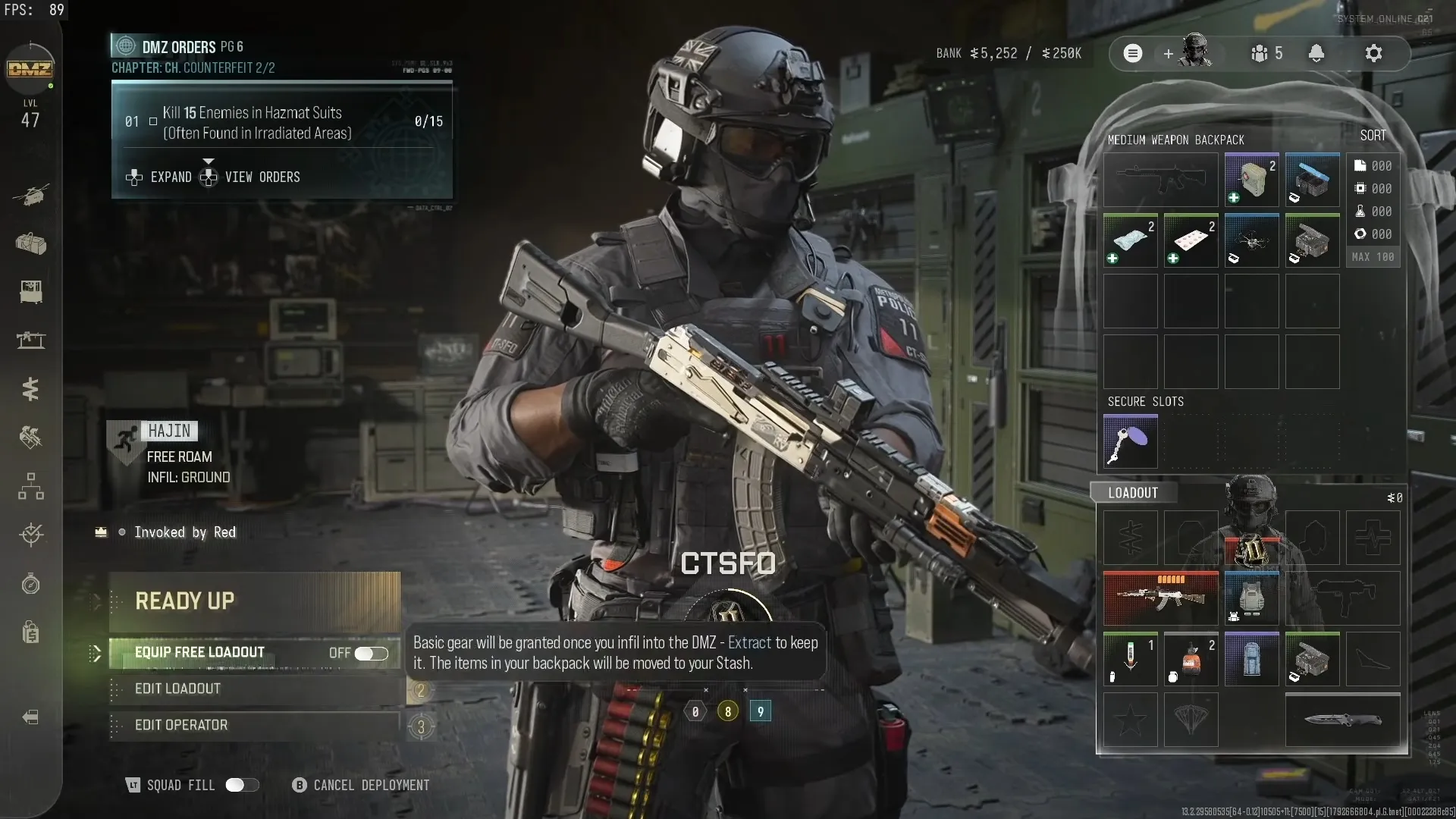 Call of Duty: Modern Warfare 4 deployment insurance option beside Edit Loadout and Operator
