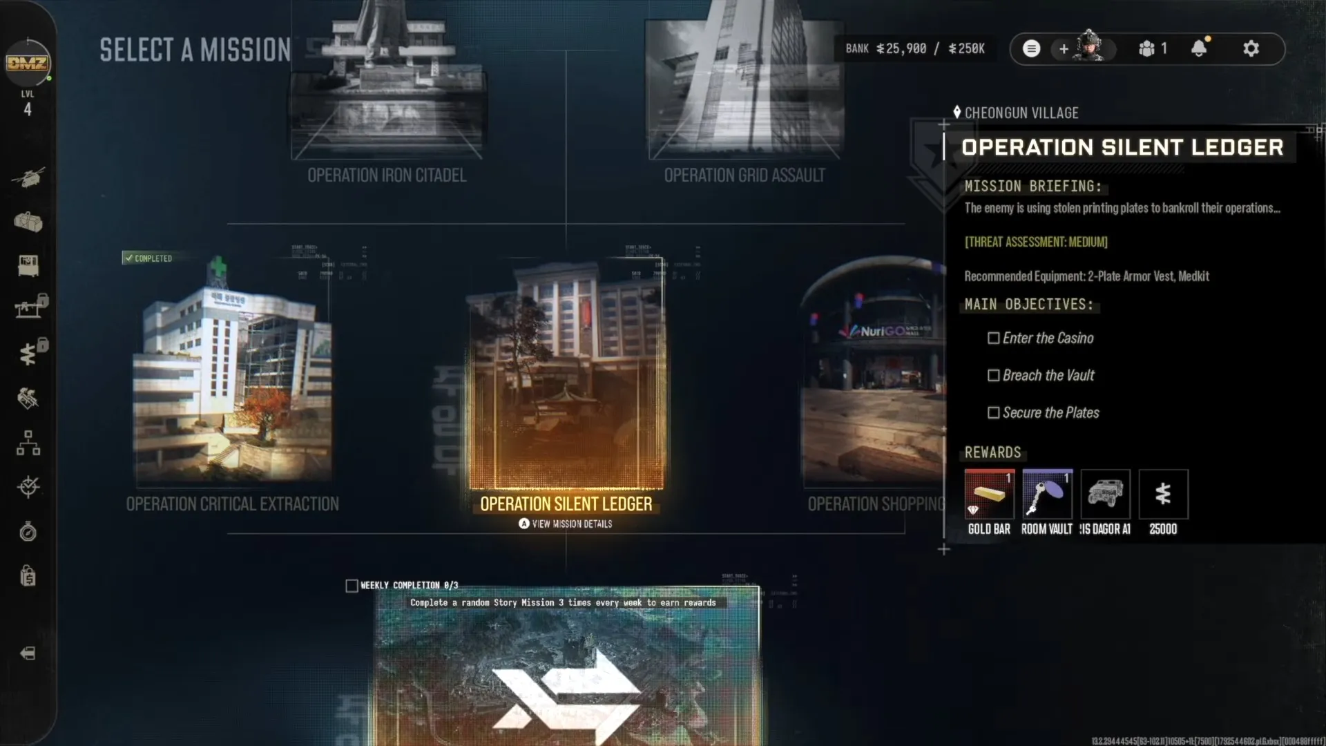 Modern Warfare 4 Operation: Quiet Leisure mission selection