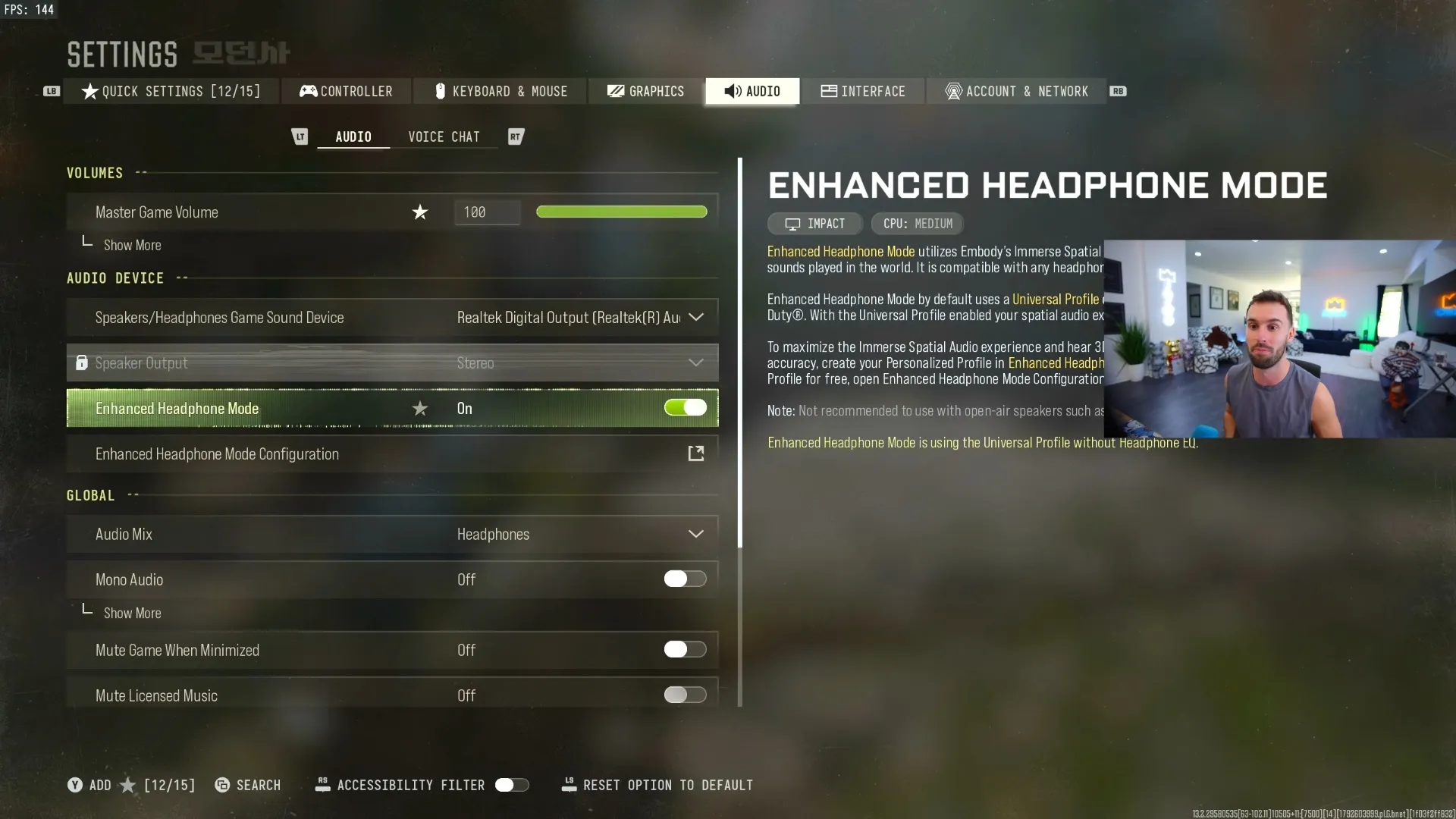 Call of Duty: Modern Warfare 4 enhanced headphone mode option