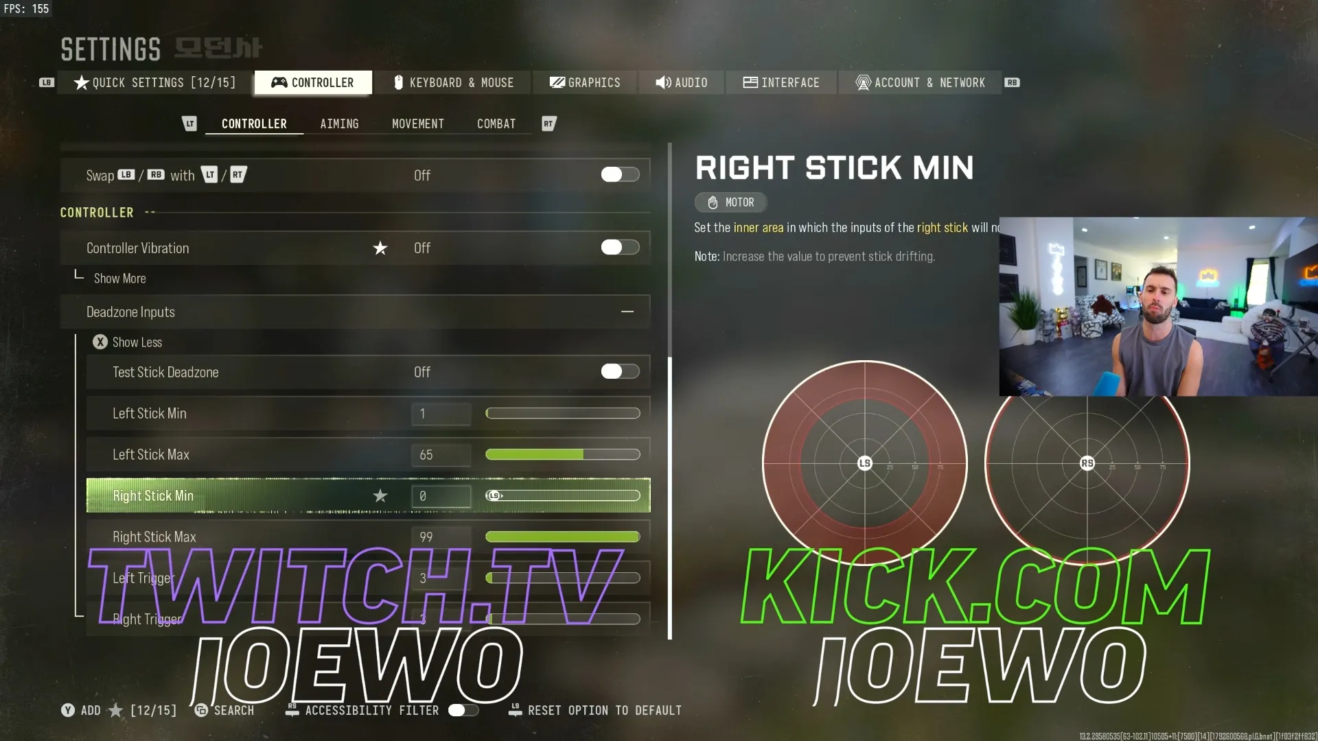 Call of Duty: Modern Warfare 4 left-stick dead-zone options
