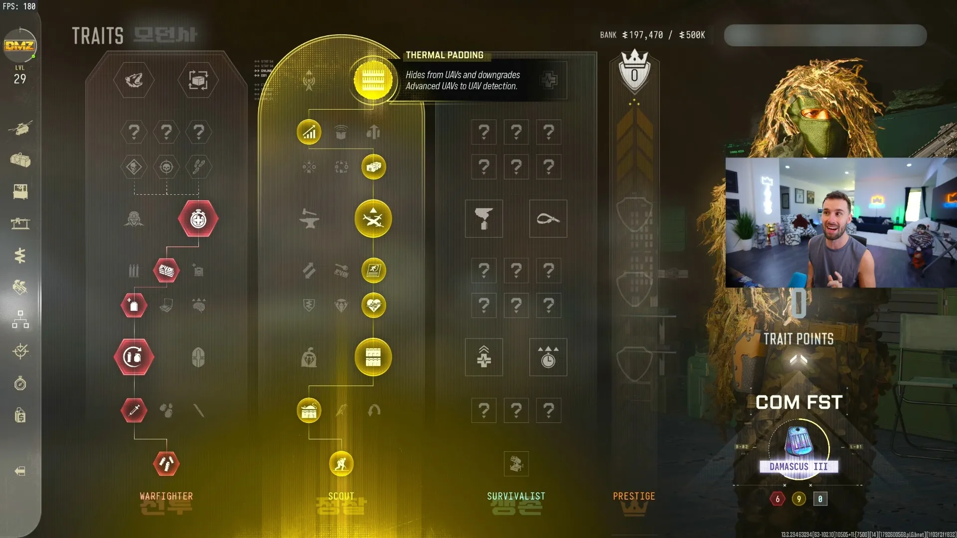 Call of Duty: Modern Warfare 4 Scout tree with an anti-UAV trait at the upper right