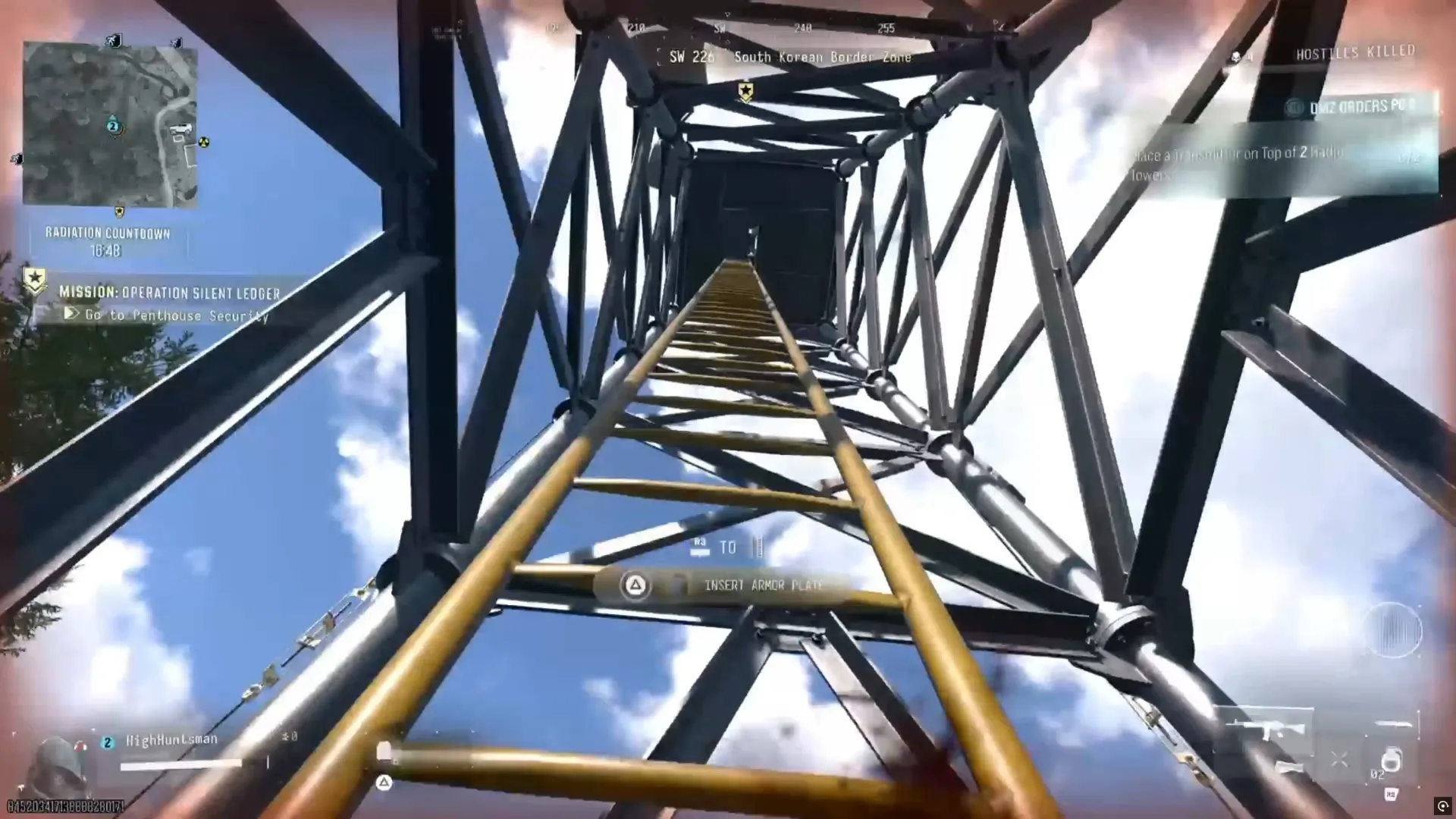 Radio tower ladder